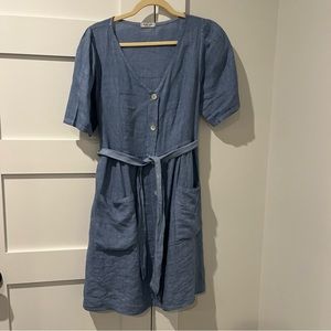 Blue Linen Dress